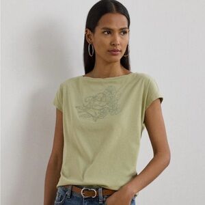 Ralph Lauren green graphic logo T- shirt
Size M  NWT